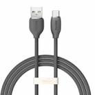 Baseus CAGD010001 Jelly Series 100W USB to USB-C / Type-C Liquid Silicone Fast Charging Data Cable, Cable Length:1.2m(Black) - 1