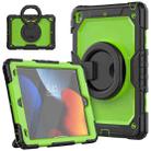 For iPad 10.2 2021 / 2020 / 2019 Silicone + PC Tablet Case with Shoulder Strap(Black+Yellow Green) - 1