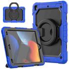 For iPad 10.2 2021 / 2020 / 2019 Silicone + PC Tablet Case with Shoulder Strap(Blue+Black) - 1