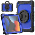 For iPad 10.2 2021 / 2020 / 2019 Silicone + PC Tablet Case with Shoulder Strap(Black+Dark Blue) - 1