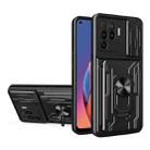 For OPPO A94 / Reno5 F Sliding Camshield Card Phone Case(Black) - 1