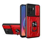 For OPPO A94 / Reno5 F Sliding Camshield Card Phone Case(Red) - 1