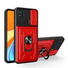 For Xiaomi Redmi 9C Sliding Camshield Card Phone Case(Red) - 1