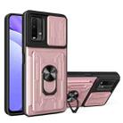 For Xiaomi Redmi Note 9 4G Sliding Camshield Card Phone Case(Rose Gold) - 1