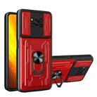 For Xiaomi Poco X3 Sliding Camshield Card Phone Case(Red) - 1