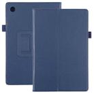 For Samsung Galaxy Tab A8 10.5 2021 Litchi Texture Solid Color Leather Tablet Case(Dark Blue) - 1