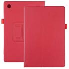 For Samsung Galaxy Tab A8 10.5 2021 Litchi Texture Solid Color Leather Tablet Case(Red) - 1