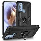 For Motorola Moto G31 / G41 Shockproof TPU + PC Phone Case with Holder(Black) - 1