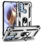 For Motorola Moto G31 / G41 Shockproof TPU + PC Phone Case with Holder(Silver) - 1