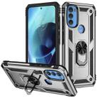 For Motorola Moto G71 5G Shockproof TPU + PC Phone Case with Holder(Silver) - 1