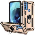 For Motorola Moto G71 5G Shockproof TPU + PC Phone Case with Holder(Gold) - 1