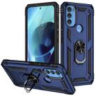 For Motorola Moto G71 5G Shockproof TPU + PC Phone Case with Holder(Blue) - 1