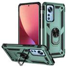 For Xiaomi 12 Shockproof TPU + PC Phone Case with Holder(Dark Green) - 1