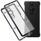 For Sony Xperia Pro-I HD Magnetic Metal Tempered Glass Phone Case(Black) - 1