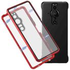 For Sony Xperia Pro-I HD Magnetic Metal Tempered Glass Phone Case(Red) - 1