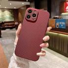 For iPhone 13 Pro Max Kevlar Carbon Fiber Texture Protective Phone Case (Wine Red) - 1