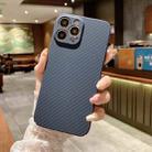 For iPhone 11 Pro Max Kevlar Carbon Fiber Texture Protective Phone Case (Dark Blue) - 1