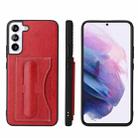 For Samsung Galaxy S22+ 5G Fierre Shann Full Coverage Leather Phone Case(Red) - 1