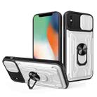 For iPhone X / XS Sliding Camshield Card Phone Case(White) - 1