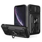 For iPhone XR Sliding Camshield Card Phone Case(Black) - 1