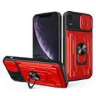 For iPhone XR Sliding Camshield Card Phone Case(Red) - 1