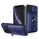 For iPhone XR Sliding Camshield Card Phone Case(Blue) - 1