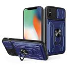 Sliding Camshield Card Phone Case For iPhone XS Max(Blue) - 1