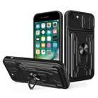 For iPhone SE 2022 / SE 2020 / 8 / 7 Sliding Camshield Card Phone Case(Black) - 1