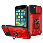 For iPhone SE 2022 / SE 2020 / 8 / 7 Sliding Camshield Card Phone Case(Red) - 1