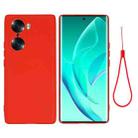 For Honor 60 Pro Color Liquid Silicone Phone Case(Red) - 1