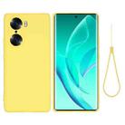 For Honor 60 Pro Color Liquid Silicone Phone Case(Yellow) - 1