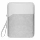 7.9-8.4 inch Universal Sheepskin Leather + Oxford Fabric Portable Tablet Storage Bag(Light Grey) - 1