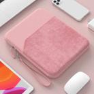 9.7-11 inch Universal Sheepskin Leather + Oxford Fabric Portable Tablet Storage Bag(Pink) - 2