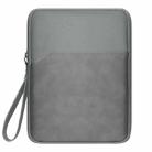 9.7-11 inch Universal Sheepskin Leather + Oxford Fabric Portable Tablet Storage Bag(Dark Grey) - 1