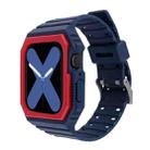 Two-color Integrated Watch Band For Apple Watch Series 8&7 41mm / SE 2&6&SE&5&4 40mm / 3&2&1 38mm(Blue Red) - 1
