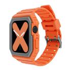 Two-color Integrated Watch Band For Apple Watch Series 8&7 41mm / SE 2&6&SE&5&4 40mm / 3&2&1 38mm(Orange Grey) - 1