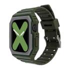 Two-color Integrated Watch Band For Apple Watch Series 8&7 45mm / SE 2&6&SE&5&4 44mm / 3&2&1 42mm(Army Green Grey) - 1