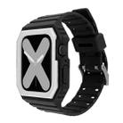 Two-color Integrated Watch Band For Apple Watch Series 8&7 45mm / SE 2&6&SE&5&4 44mm / 3&2&1 42mm(Black White) - 1