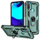 For Motorola Moto E20 / E30 / E40 Shockproof TPU + PC Holder Phone Case(Dark Green) - 1