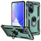 For Huawei nova 9 Shockproof TPU + PC Holder Phone Case(Dark Green) - 1