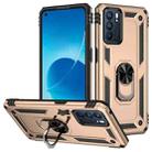 For OPPO Reno6 5G Shockproof TPU + PC Holder Phone Case(Gold) - 1