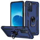 For OPPO Reno6 5G Shockproof TPU + PC Holder Phone Case(Blue) - 1