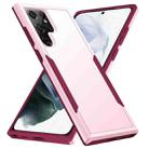 For Samsung Galaxy S22 Ultra 5G Pioneer Armor Heavy Duty PC + TPU Phone Case(Pink) - 1