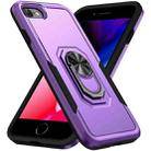 For iPhone SE 2022 / SE 2020 / 8 / 7 Pioneer Armor Heavy Duty PC + TPU Holder Phone Case(Purple Black) - 1