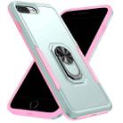 Pioneer Armor Heavy Duty PC + TPU Holder Phone Case For iPhone 8 Plus / 7 Plus(Green Pink) - 1