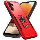 For Samsung Galaxy A13 5G Pioneer Armor Heavy Duty PC + TPU Holder Phone Case(Red + Black) - 1