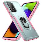 For Samsung Galaxy A52 5G / 4G Pioneer Armor Heavy Duty PC + TPU Holder Phone Case(Green + Pink) - 1