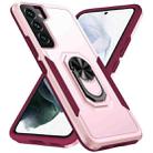For Samsung Galaxy S22 5G Pioneer Armor Heavy Duty PC + TPU Holder Phone Case(Pink) - 1