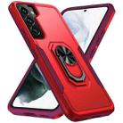 For Samsung Galaxy S22 5G Pioneer Armor Heavy Duty PC + TPU Holder Phone Case(Red) - 1