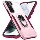 For Samsung Galaxy S22+ 5G Pioneer Armor Heavy Duty PC + TPU Holder Phone Case(Pink) - 1